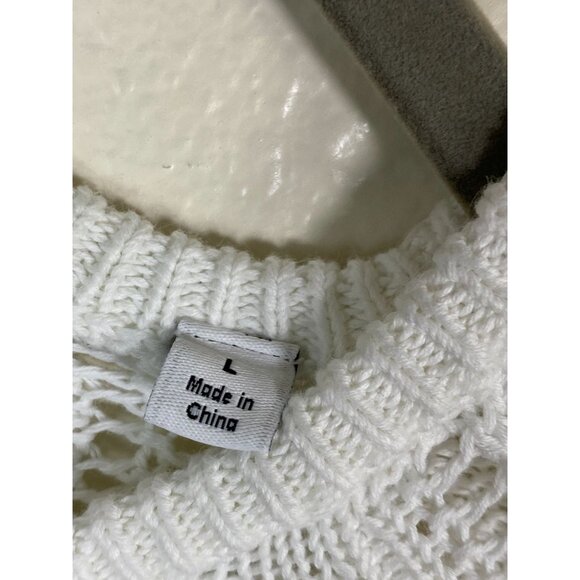 Uniqlo x Lemaire White Open Knit Sweater Size Large Long sleeve Minimalist - Picture 4 of 14